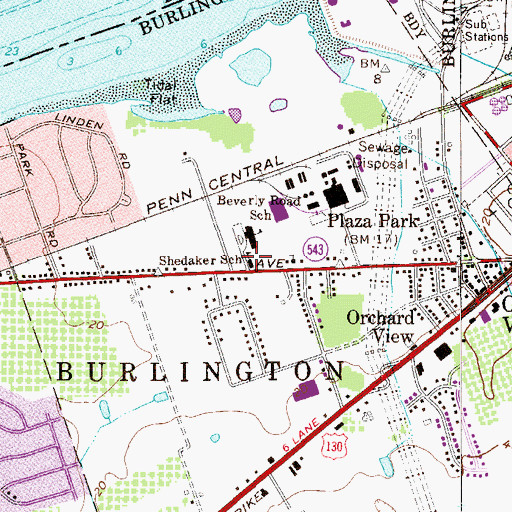 Topographic Map of Shedaker School, NJ
