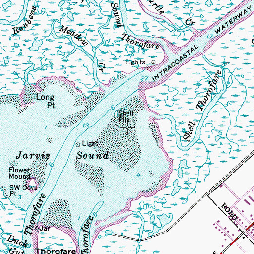 Topographic Map of Shell Pile, NJ