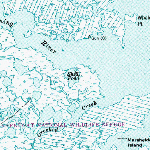 Topographic Map of Shell Pond, NJ