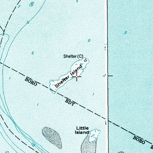 Topographic Map of Shelter Island, NJ