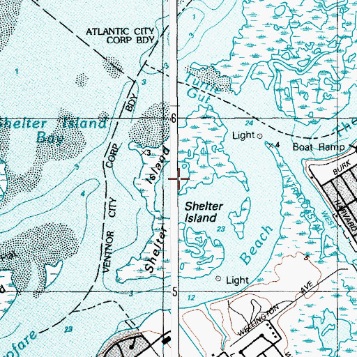 Topographic Map of Shelter Island, NJ