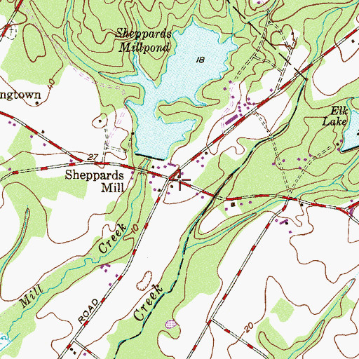 Topographic Map of Sheppards Mill, NJ