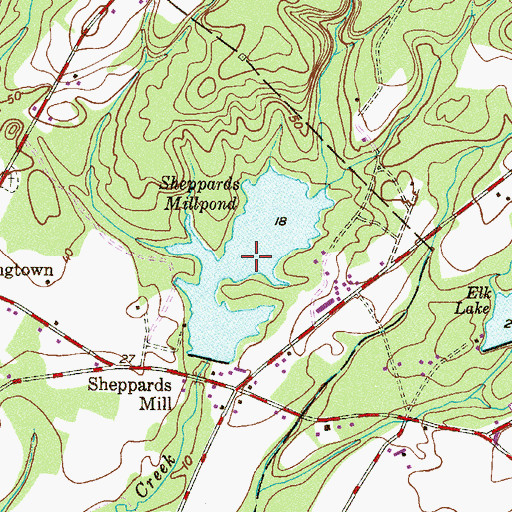 Topographic Map of Sheppards Millpond, NJ