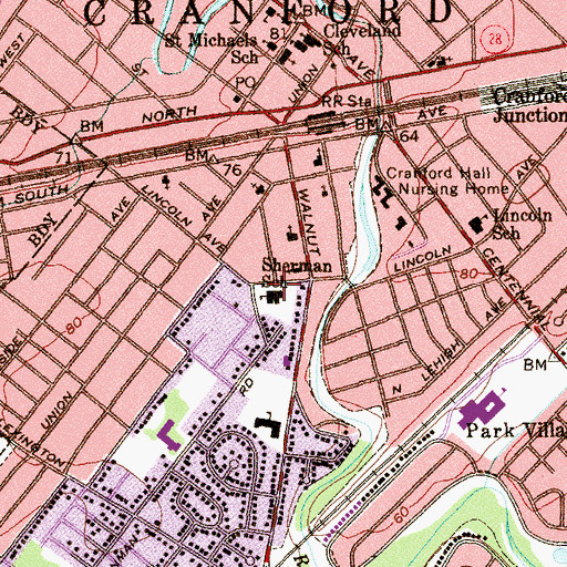Topographic Map of Sherman School, NJ