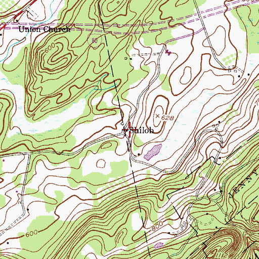 Topographic Map of Shiloh, NJ