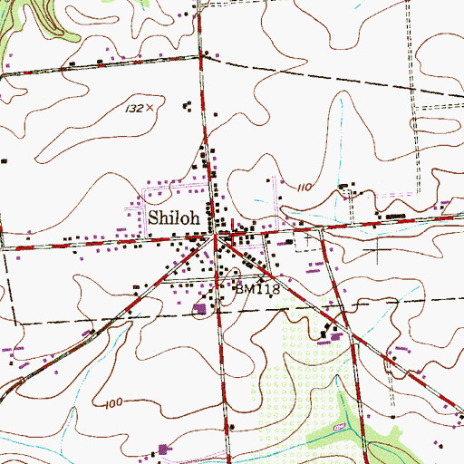 Topographic Map of Shiloh, NJ