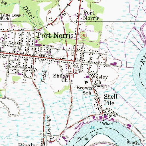 Topographic Map of Shiloh Church, NJ