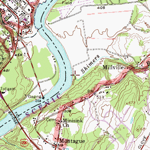 Topographic Map of Shimers Brook, NJ