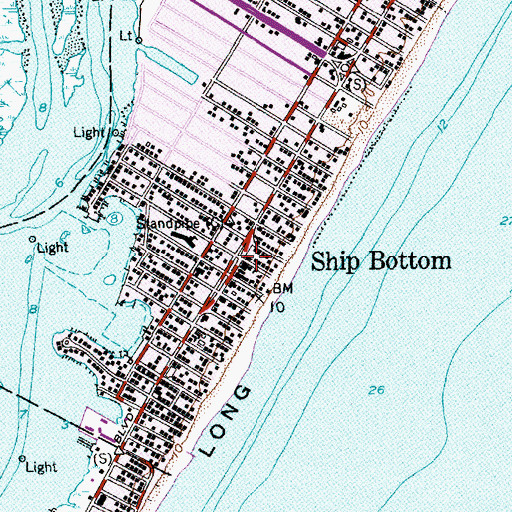 Topographic Map of Ship Bottom, NJ