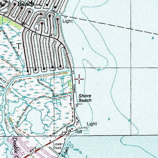 Topographic Map of Shore Beach, NJ