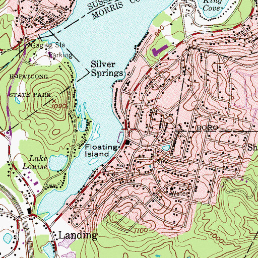 Topographic Map of Shore Hills, NJ