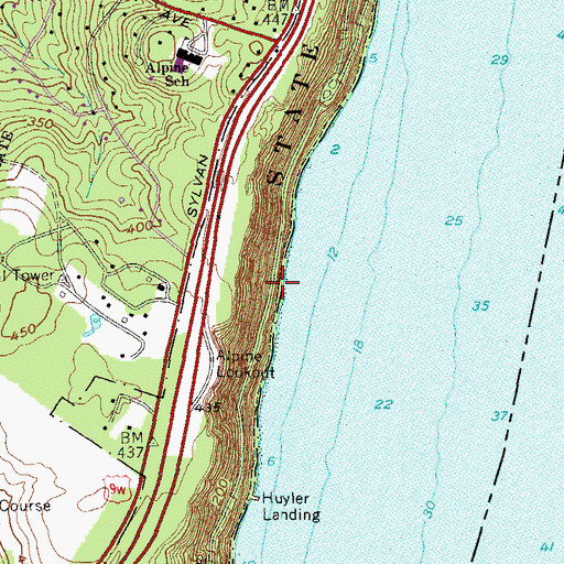 Topographic Map of Shore Trail, NJ