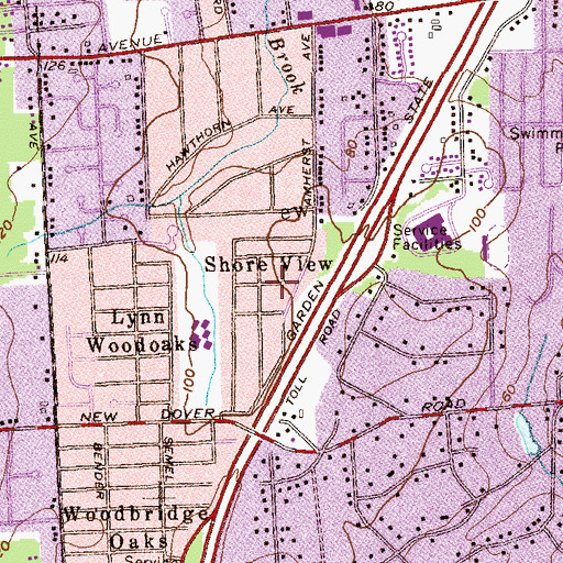 Topographic Map of Shore View, NJ