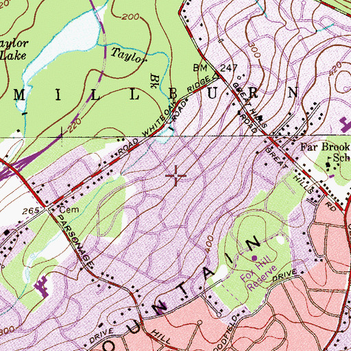 Topographic Map of Short Hills, NJ