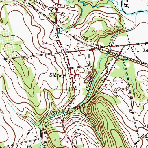 Topographic Map of Sidney, NJ