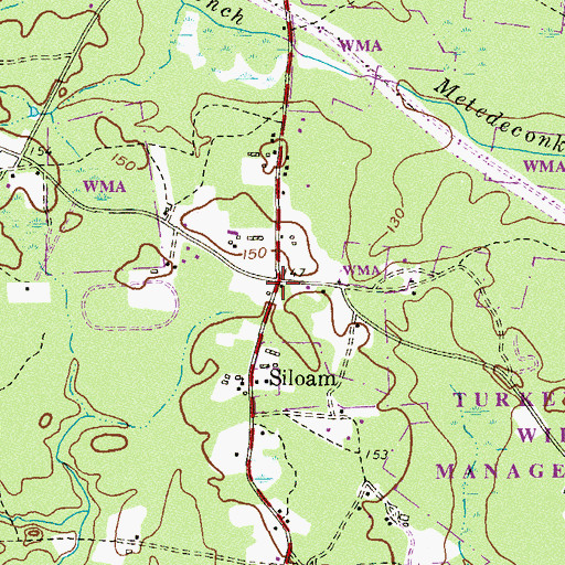 Topographic Map of Siloam, NJ