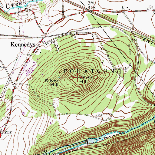 Topographic Map of Silver Hill, NJ