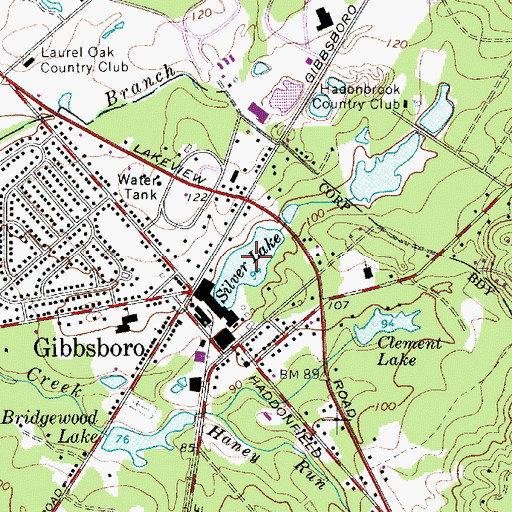 Topographic Map of Silver Lake, NJ