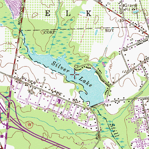 Topographic Map of Silver Lake, NJ