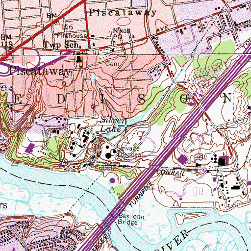 Topographic Map of Silver Lake, NJ