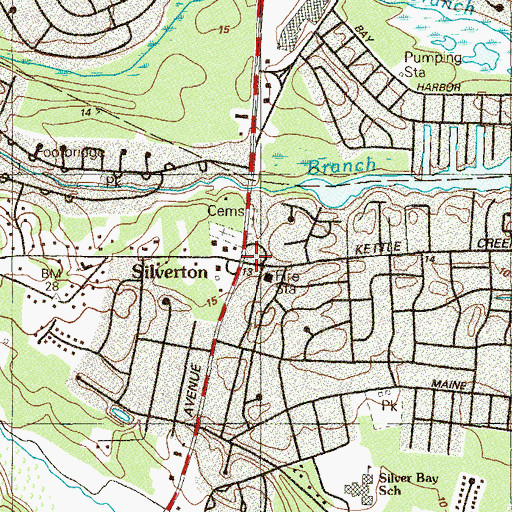 Topographic Map of Silverton, NJ