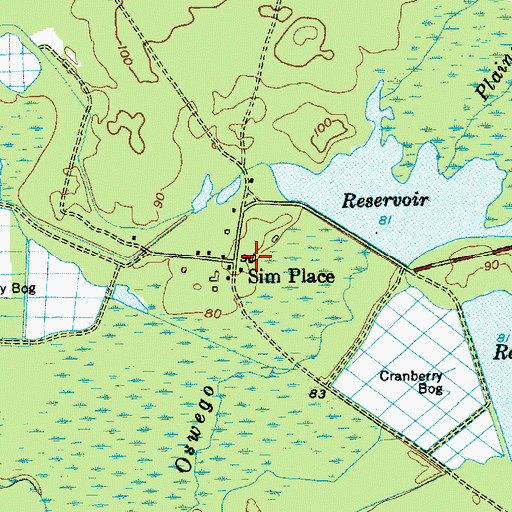 Topographic Map of Sim Place, NJ
