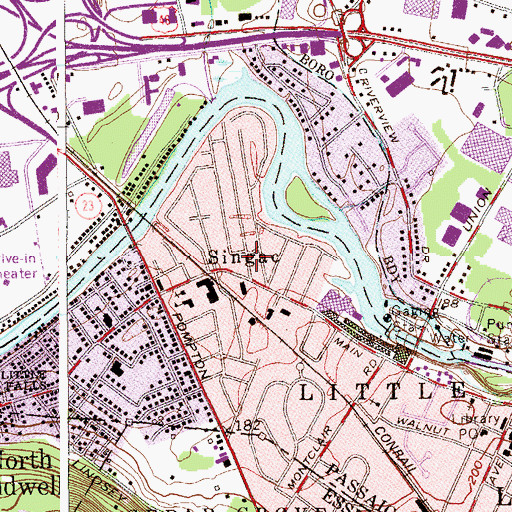 Topographic Map of Singac, NJ