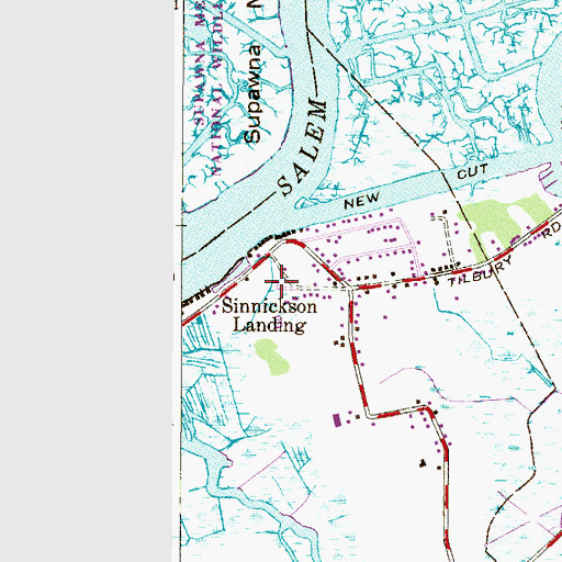 Topographic Map of Sinnickson Landing, NJ