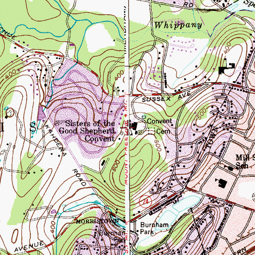 Topographic Map of Sisters of the Good Shepherd Convent, NJ