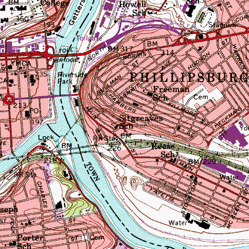 Topographic Map of Sitgreaves School, NJ