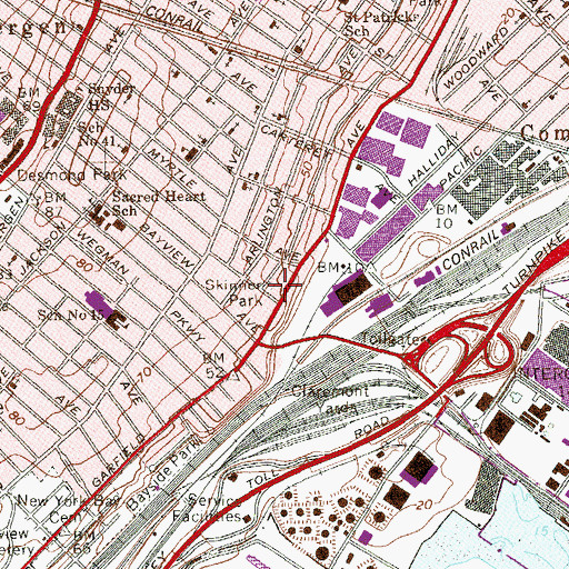 Topographic Map of Skinner Park, NJ