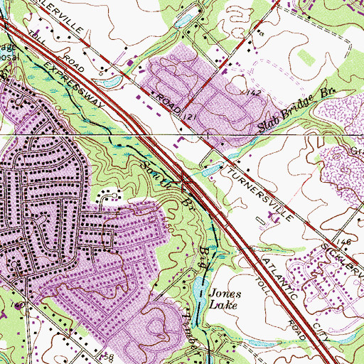 Topographic Map of Slab Bridge Branch, NJ