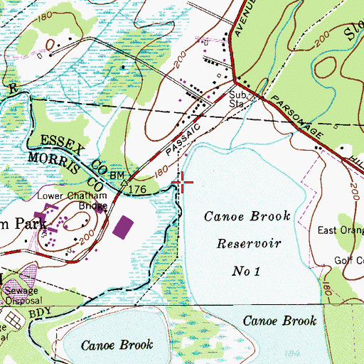 Topographic Map of Slough Brook, NJ