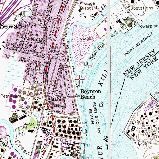 Topographic Map of Smith Creek, NJ