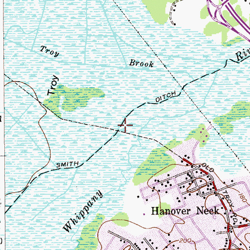 Topographic Map of Smith Ditch, NJ