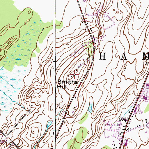 Topographic Map of Smiths Hill, NJ