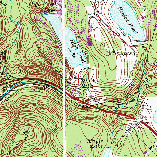 Topographic Map of Smiths Mills, NJ