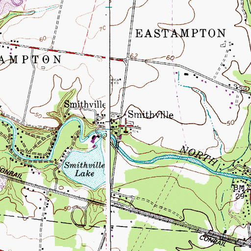Topographic Map of Smithville, NJ