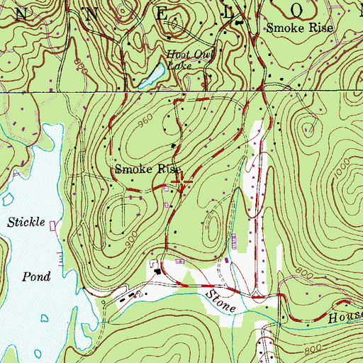 Topographic Map of Smoke Rise, NJ