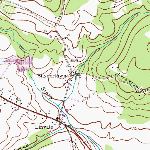 Topographic Map of Snydertown, NJ