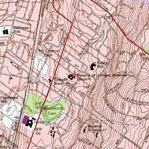 Topographic Map of Society of African Missions Church, NJ