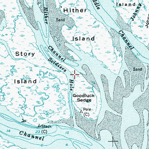Topographic Map of Soldiers Hole, NJ