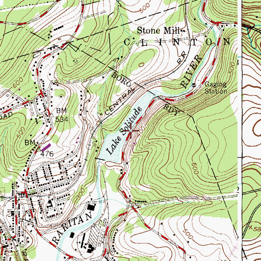 Topographic Map of Lake Solitude, NJ