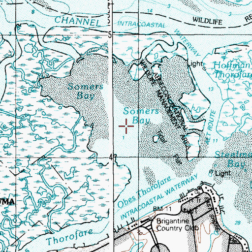Topographic Map of Somers Bay, NJ