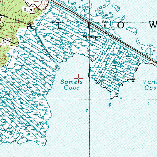 Topographic Map of Somers Cove, NJ