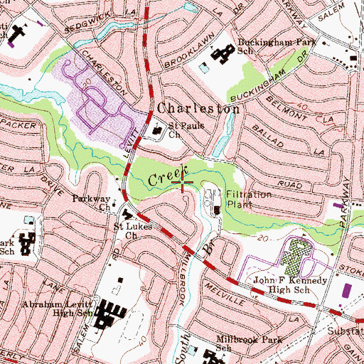 Topographic Map of South Branch Mill Creek, NJ