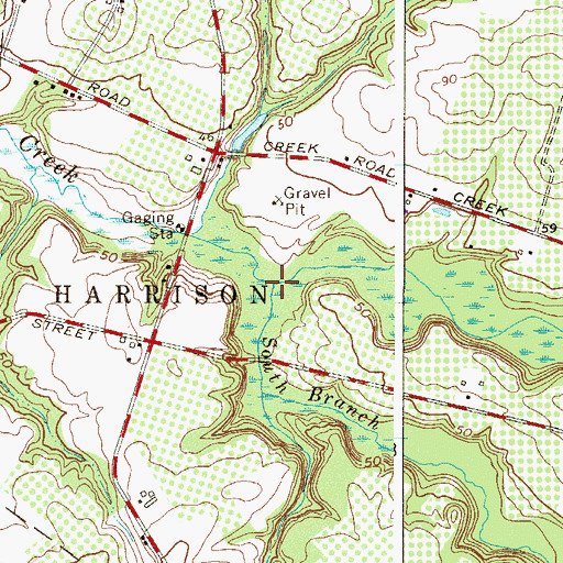 Topographic Map of South Branch Raccoon Creek, NJ