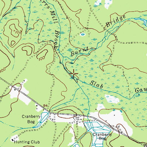 Topographic Map of South Branch Burrs Mill Brook, NJ