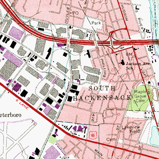 Topographic Map of South Hackensack, NJ