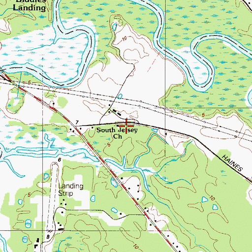 Topographic Map of South Jersey Church, NJ